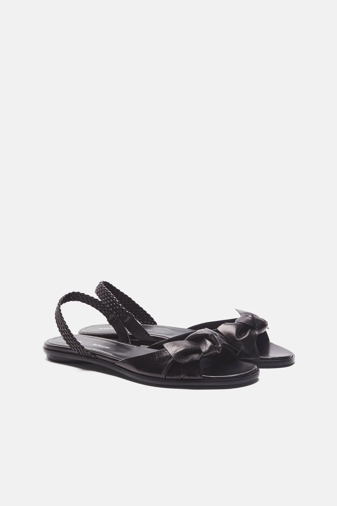 Bow Flat Sandal - Black