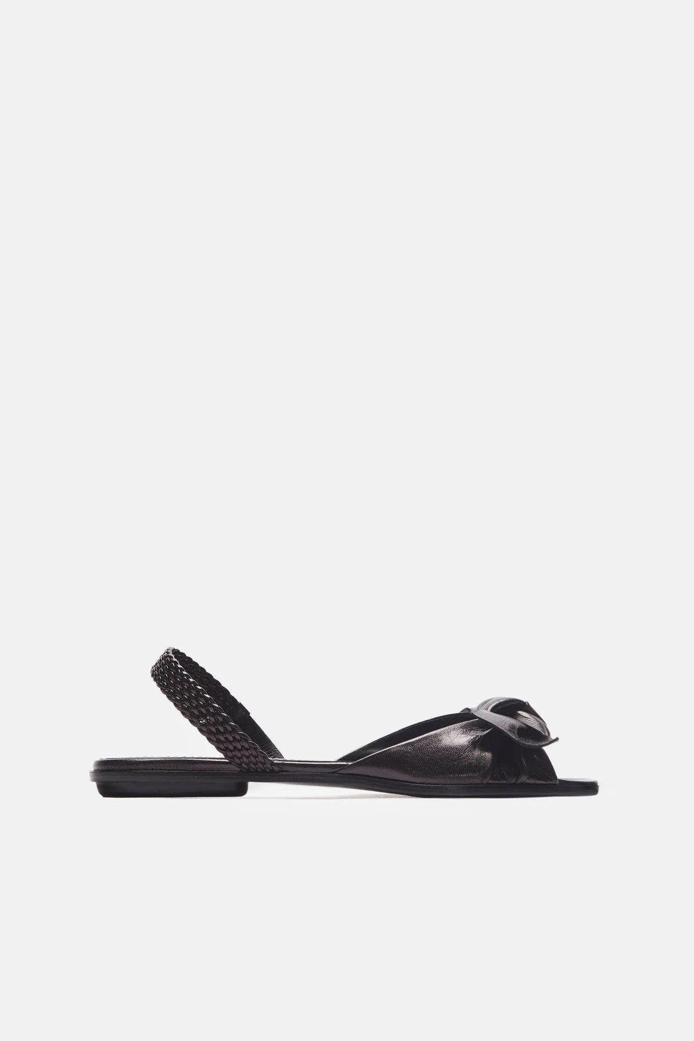 Bow Flat Sandal - Black