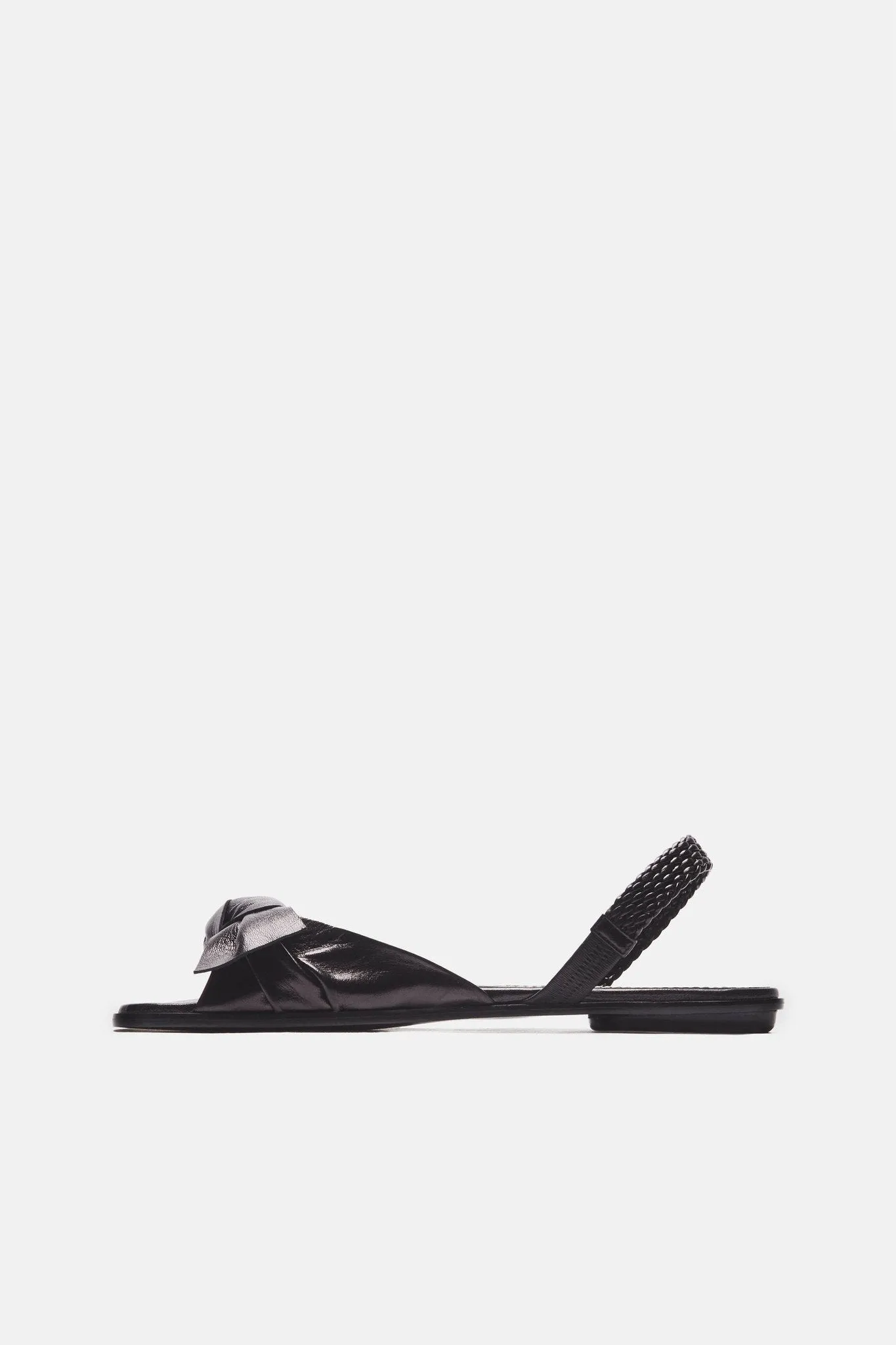 Bow Flat Sandal - Black