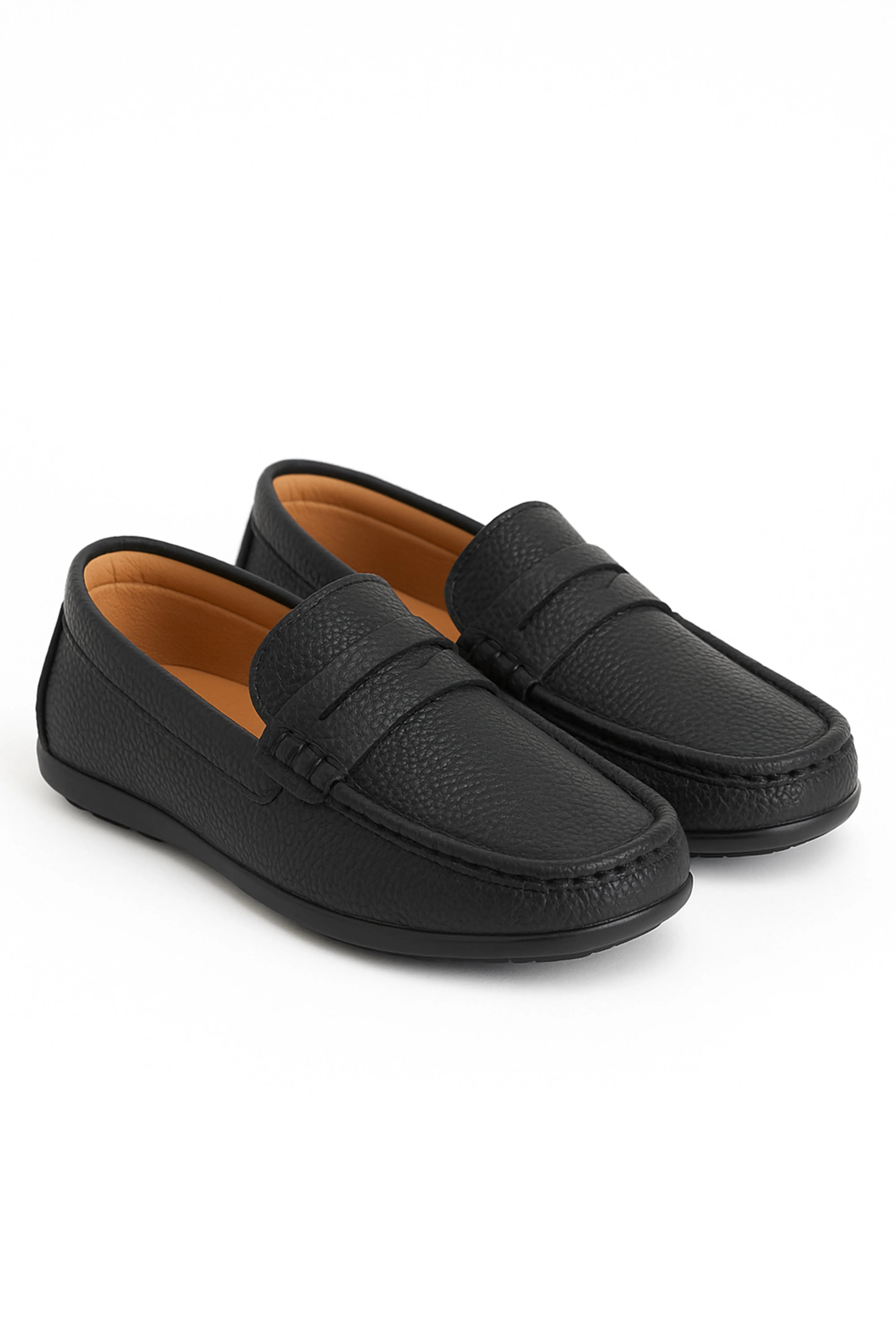Boys Leather Penny Loafer - HUGO - Black