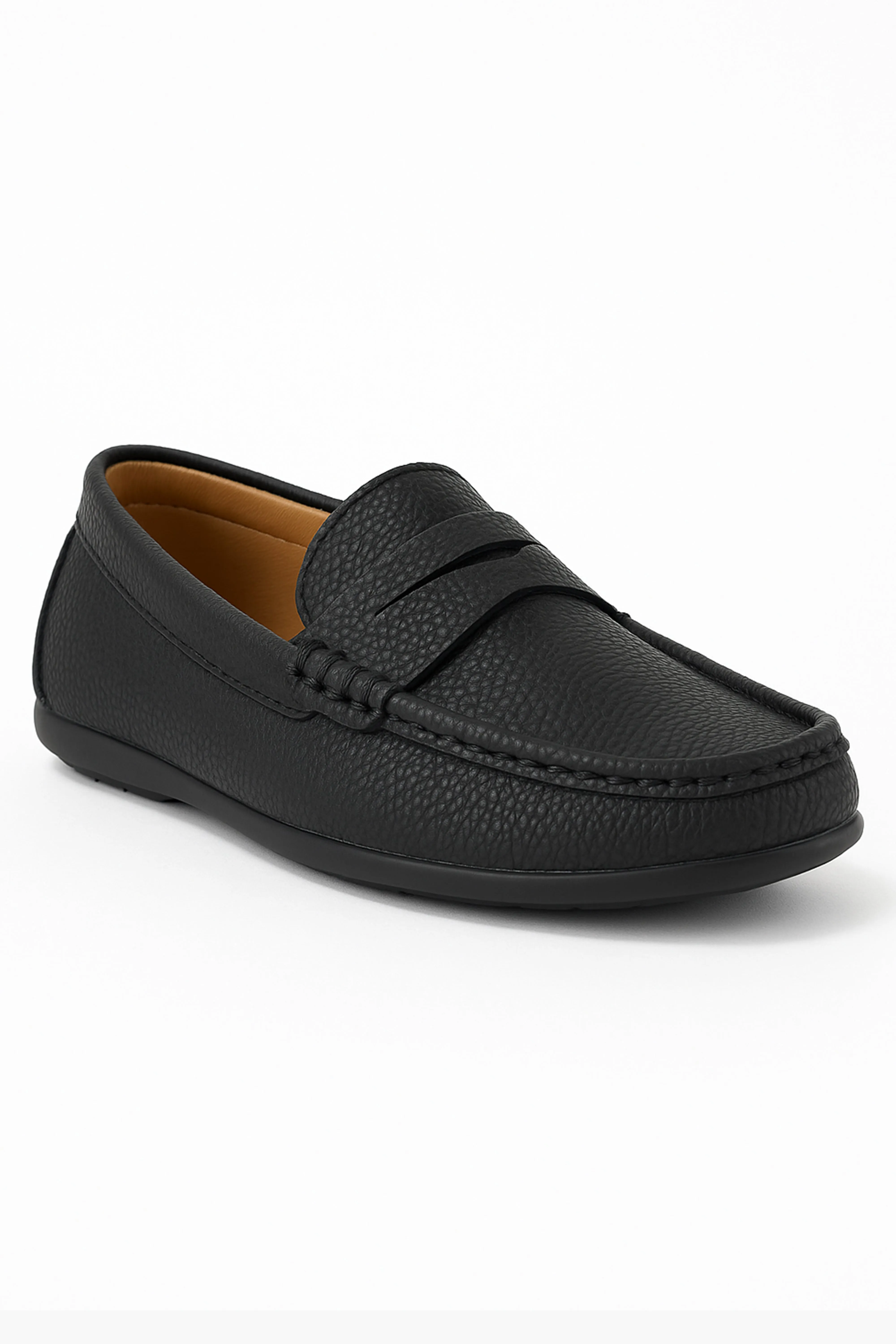 Boys Leather Penny Loafer - HUGO - Black