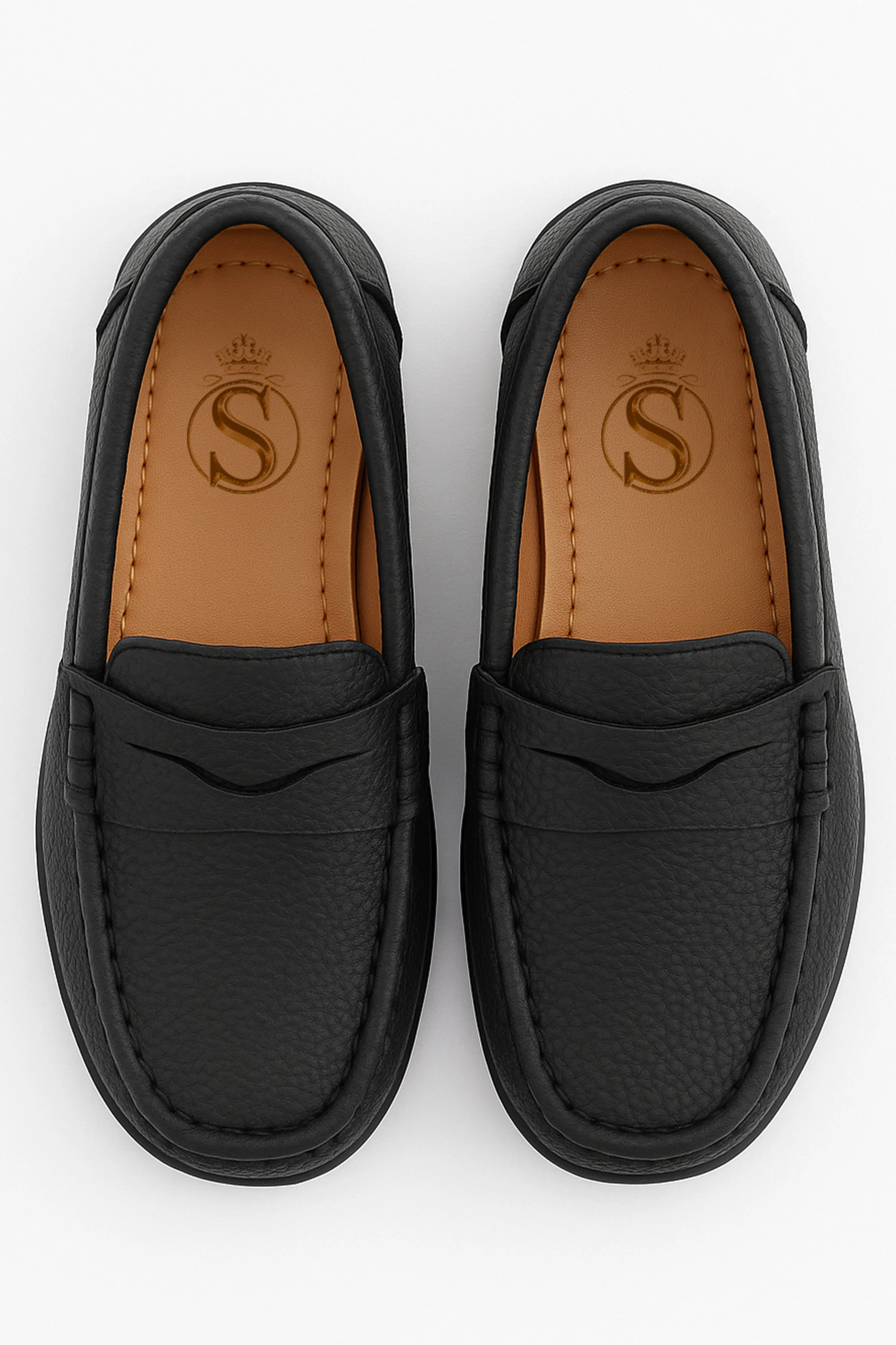 Boys Leather Penny Loafer - HUGO - Black