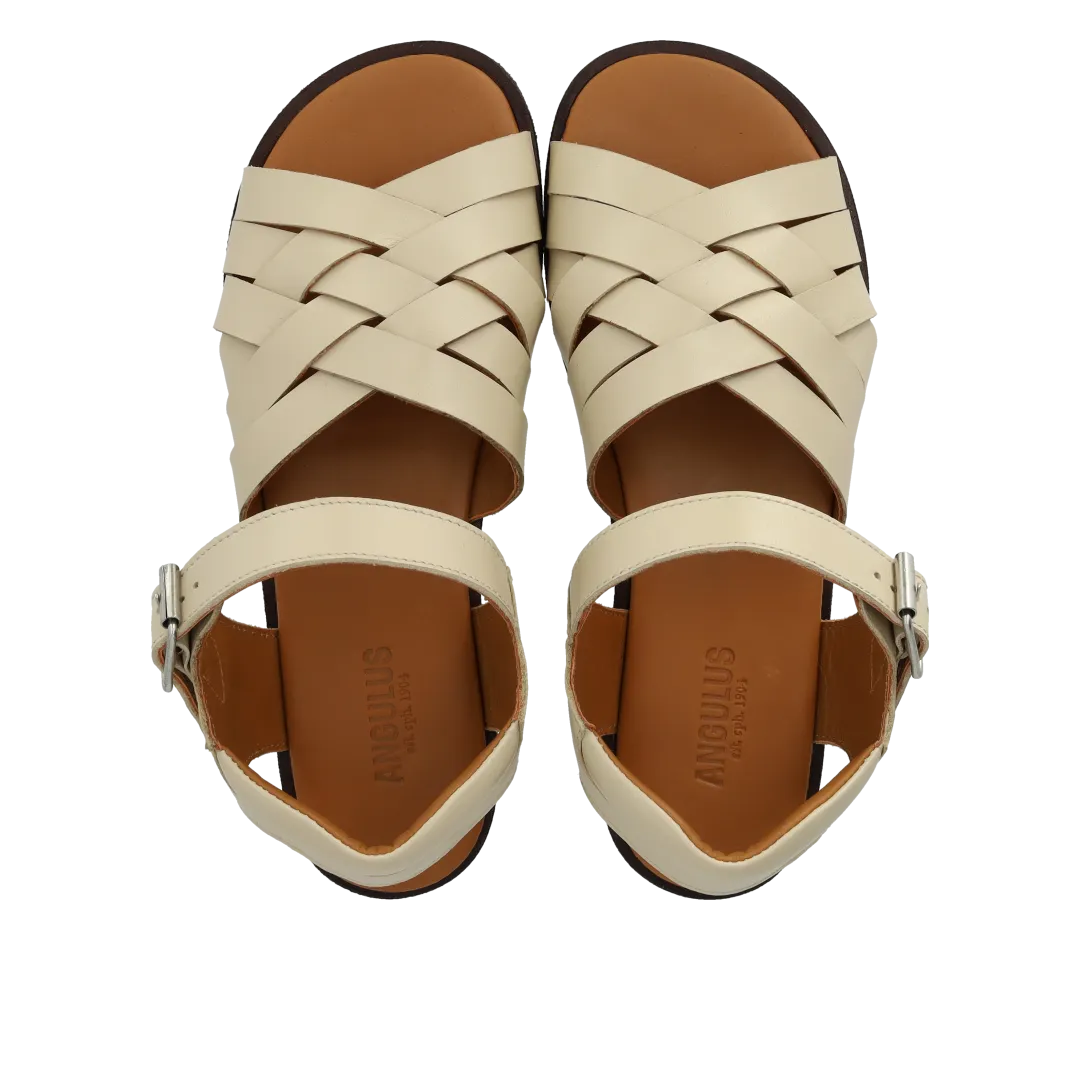 Braided sandal with open toe and heel