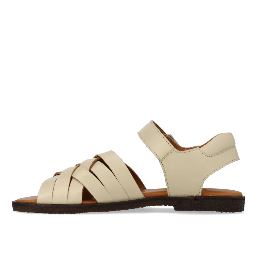 Braided sandal with open toe and heel