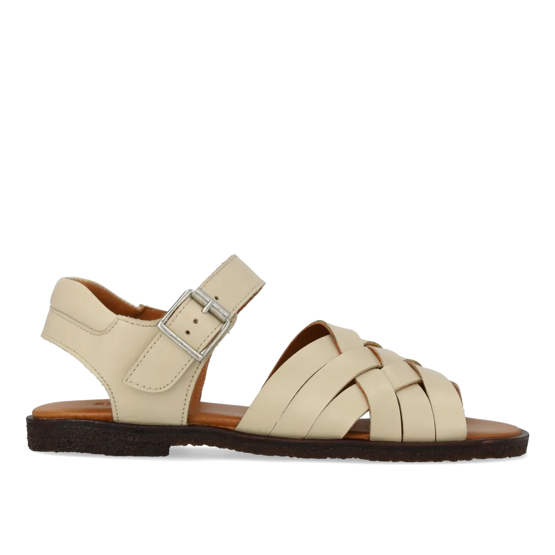 Braided sandal with open toe and heel