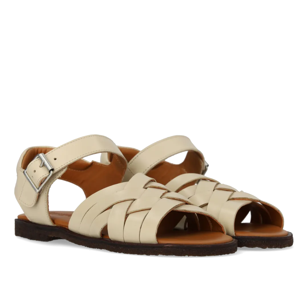 Braided sandal with open toe and heel