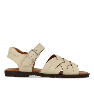 Braided sandal with open toe and heel