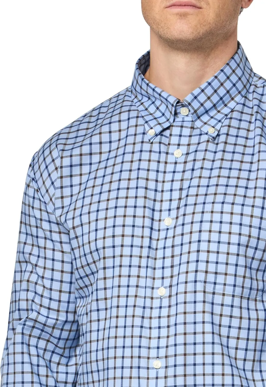 Brooks Brothers Men's Non-Iron Button Down Stretch Twill Long Sleeve Sport Shirt