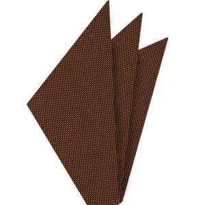 Burnt Orange Oxford Weave Silk Pocket Square #FFOXP-19
