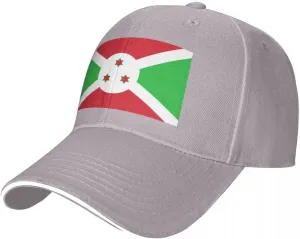 Burundi Flag Casual Sandwich Baseball Cap-Adjustable Fit Four Seasons Breathable Lightweight Unisex Hat for Outdoor Activiti