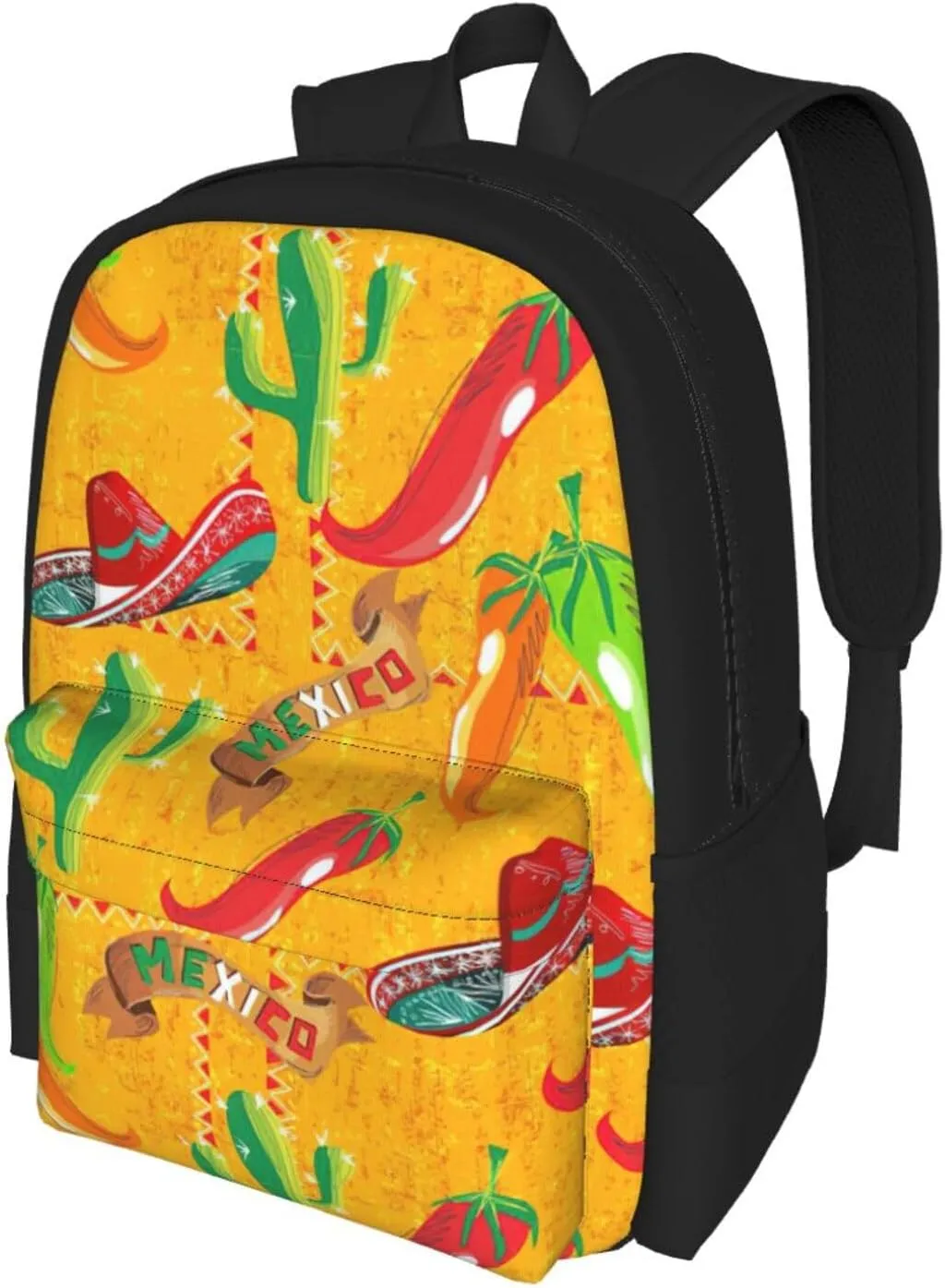 Cactus Hat And Chili Pepper Print Storage Bag, Shoulder Bag, Leisure Bag, Large Capacity Leisure Travel Shoulder Bag