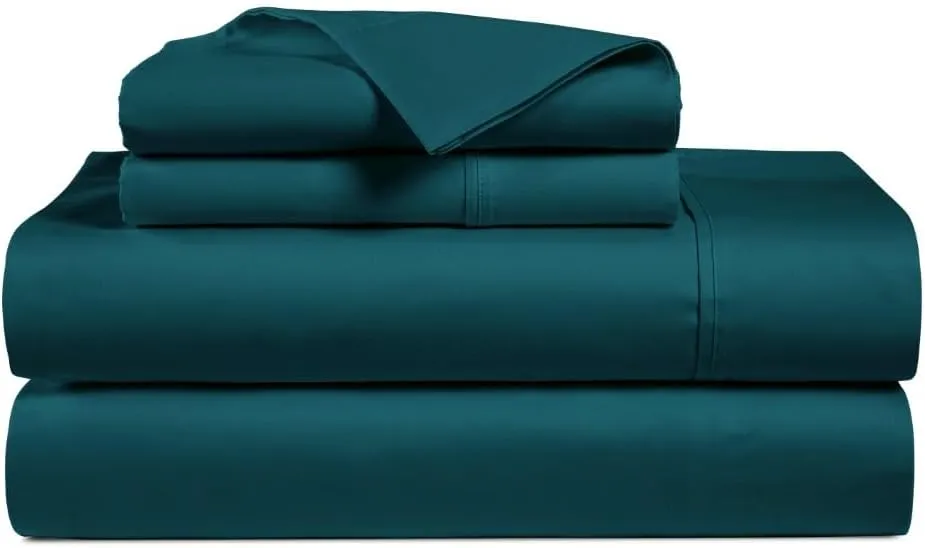 California King Size Egyptian Cotton Sheets, Luxury 1000 Thread Count 4Pc Cal. King Sheets Set, Soft Certified Sateen Weave 16" Deep Pocket, Breathable Cooling Bedding Sheets Set - Teal