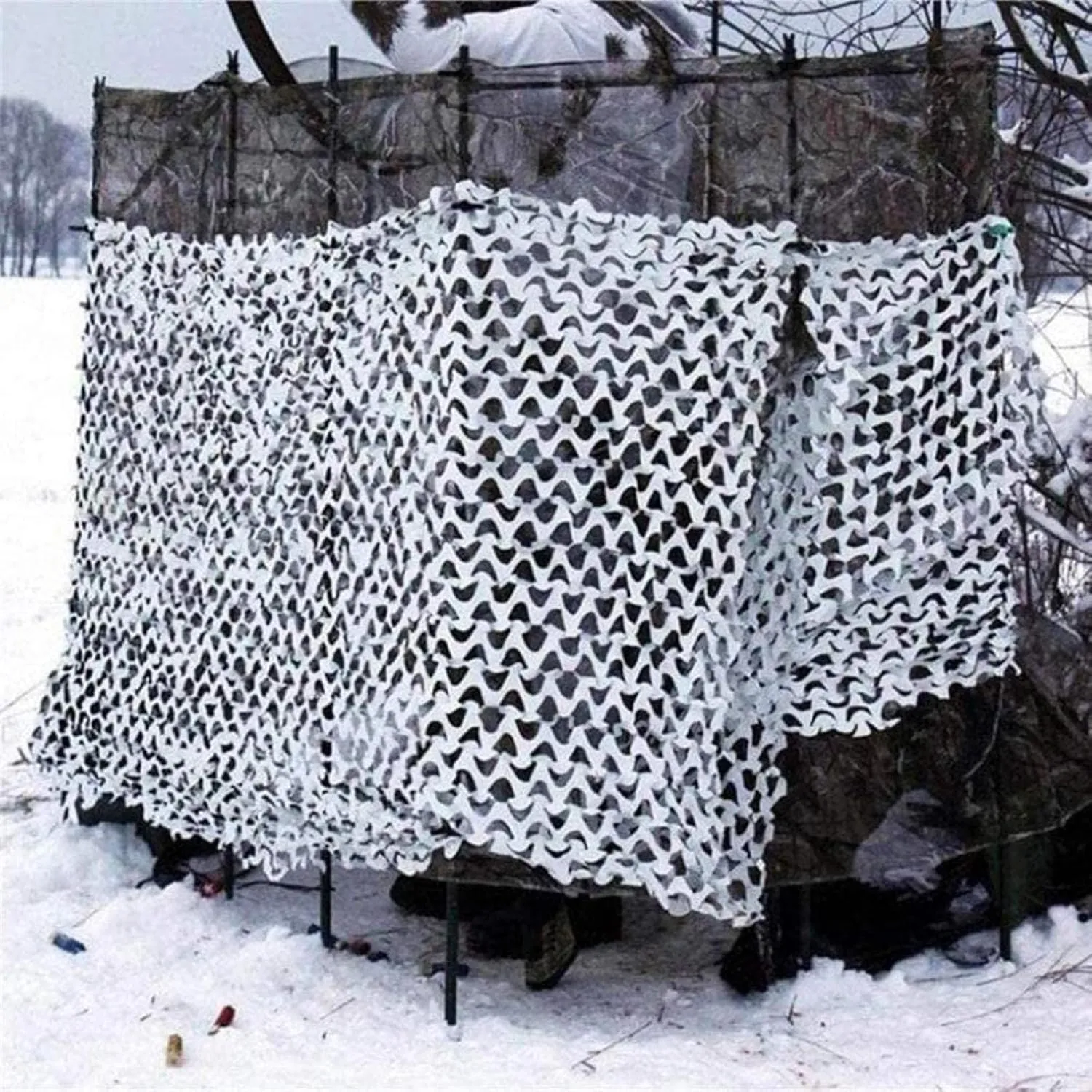 Camouflage Netting,Snow camo net Cover,Reinforced Military Camouflage net,Outdoor Camping Tents,Party Decorations,car coverings,Privacy Sun Protection net,White-3x11m/9.8x36.1ft