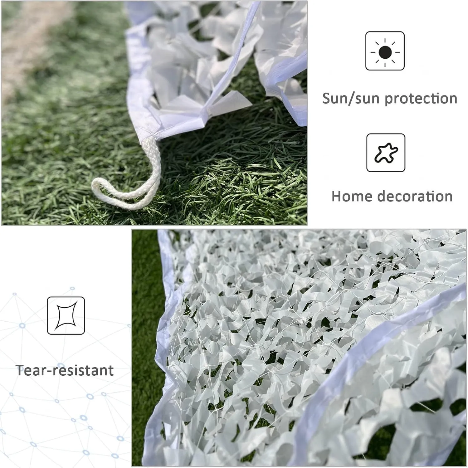 Camouflage Netting,Snow camo net Cover,Reinforced Military Camouflage net,Outdoor Camping Tents,Party Decorations,car coverings,Privacy Sun Protection net,White-3x11m/9.8x36.1ft