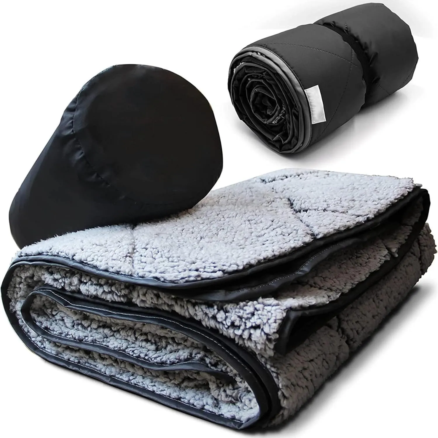 Camping Blanket 55x79 Waterproof Stadium Blanket with Storage Bag Washable Windproof Warm Foldable Down Camping Blanket for Camping, Sporting Events, Picnic, Travel, Camping Blanket