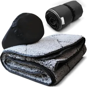 Camping Blanket 55x79 Waterproof Stadium Blanket with Storage Bag Washable Windproof Warm Foldable Down Camping Blanket for Camping, Sporting Events, Picnic, Travel, Camping Blanket