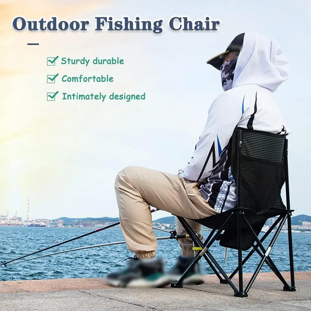 Camping Chair Camping Chair Folding Lightweight Outdoor Fishing Chair with Back Pocket, Art Student Drawing Folding Chair, Beach Chair with Carrying Bag, 3 Sizes