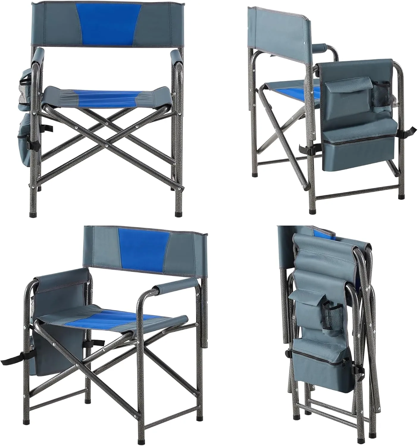 Camping Chair Folding Chairs for Outside, Portable Heavy Duty Camp Chair Foldable Outdoor Chair for Adults Beach, Lawn, Fishing, Picnic, Sports, Trip, Concert, 2 Pack, Blue