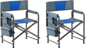 Camping Chair Folding Chairs for Outside, Portable Heavy Duty Camp Chair Foldable Outdoor Chair for Adults Beach, Lawn, Fishing, Picnic, Sports, Trip, Concert, 2 Pack, Blue