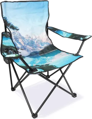 Camping Chair Portable Camp Chair, Folding Lawn Chair with Cup Holder for Outdoor Camping, Hiking, Travel, Patio, Beach, Picnics