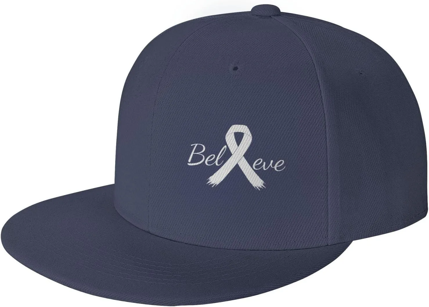 Cancer Believe Lung Cancer White Ribbon Fashion Flat Cap Adujstable Men Women Baseball Caps Outdoor