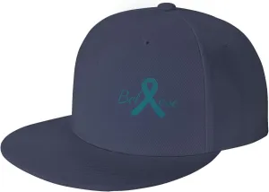 Cancer Believe Ovarian Cancer Teal Ribbon Fashion Flat Cap Adujstable Men Women Baseball Caps Outdoor