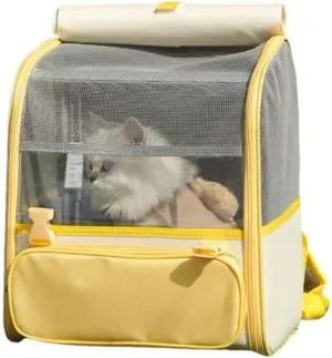 Car Cat Carrier for Toyota iQ 2008-2015, Pet Carrier Travel Bag for Small Medium Cats with Mesh Ventilation, Breathable Foldable for Airplane, Car, Vet Visits,Yellow