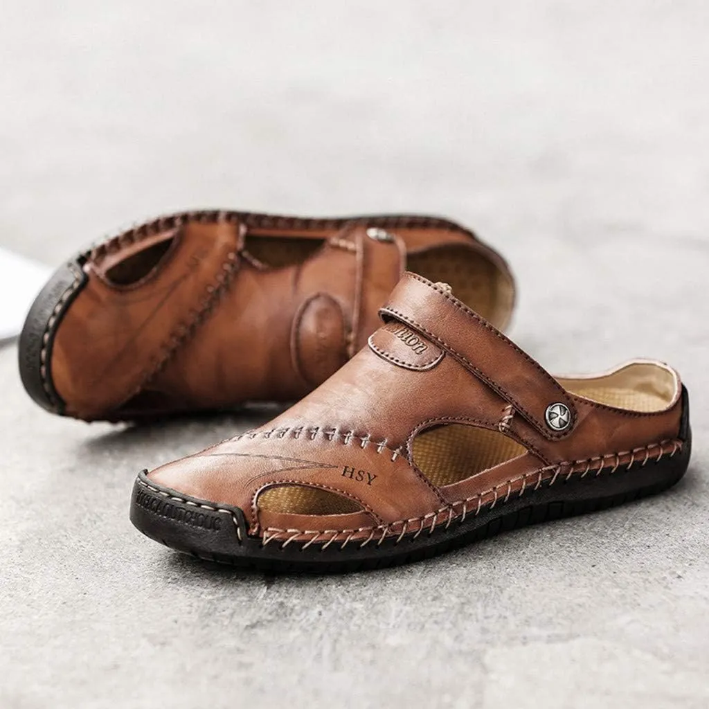 Casual Shoes Breathable Sandals Men's Leather Summer Outdoor Beach Men's sandals Knee Sandals for Men