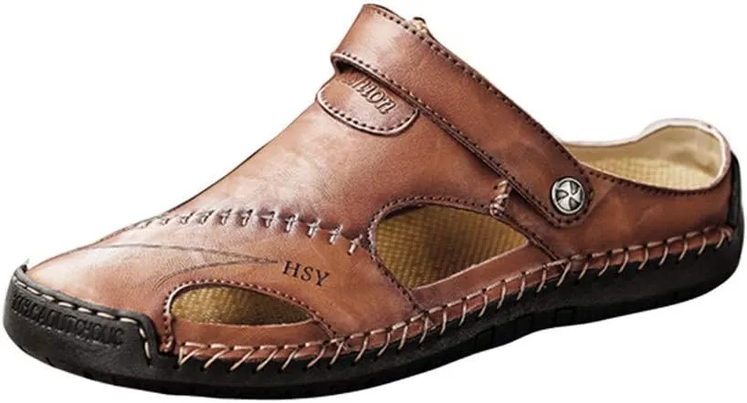 Casual Shoes Breathable Sandals Men's Leather Summer Outdoor Beach Men's sandals Knee Sandals for Men