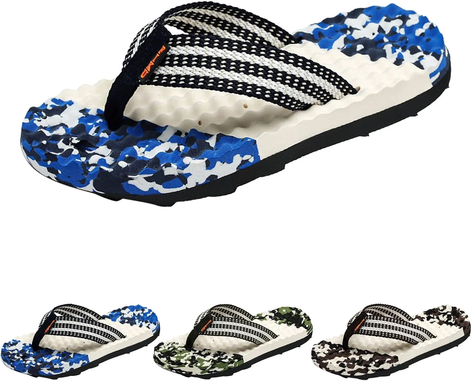 Casual Thong Sandals Outdoor Fashion Summer Men Flip Flops Flat Bottom Non Slip Light Slip On Comfortable Colorblock Camouflage Pattern