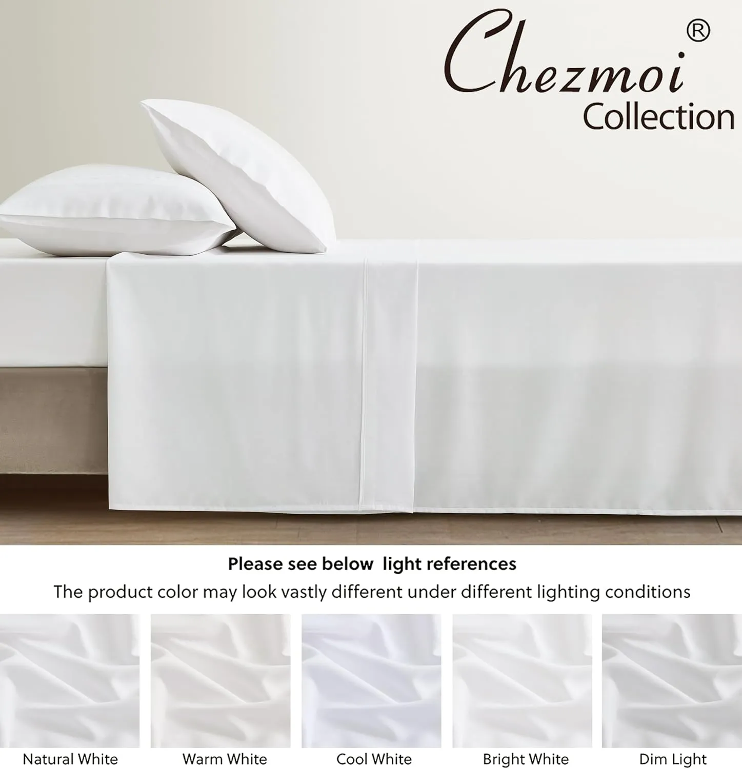 Chezmoi Collection 4-Piece Stone Washed Full Sheet Set - Rayon Derived from Bamboo & Polyester Blended, Breathable & Cooling 15-Inches Deep Pocket Sheets & Pillowcases Set, White