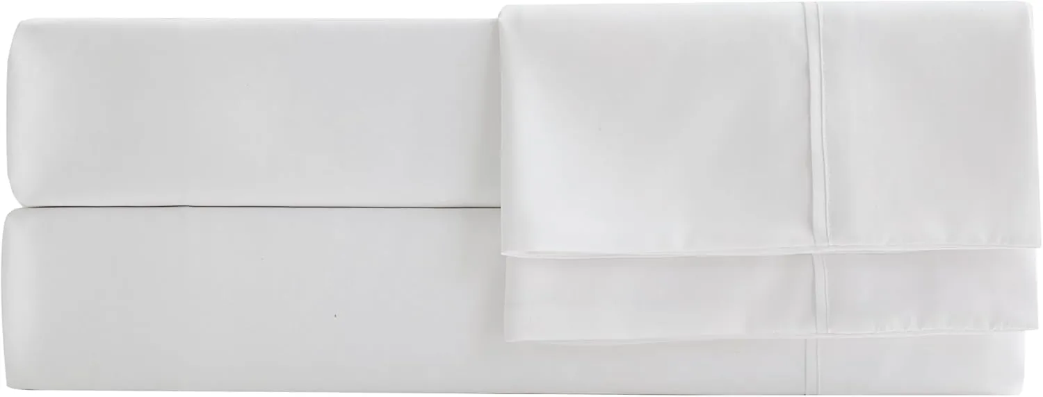 Chezmoi Collection 4-Piece Stone Washed Full Sheet Set - Rayon Derived from Bamboo & Polyester Blended, Breathable & Cooling 15-Inches Deep Pocket Sheets & Pillowcases Set, White