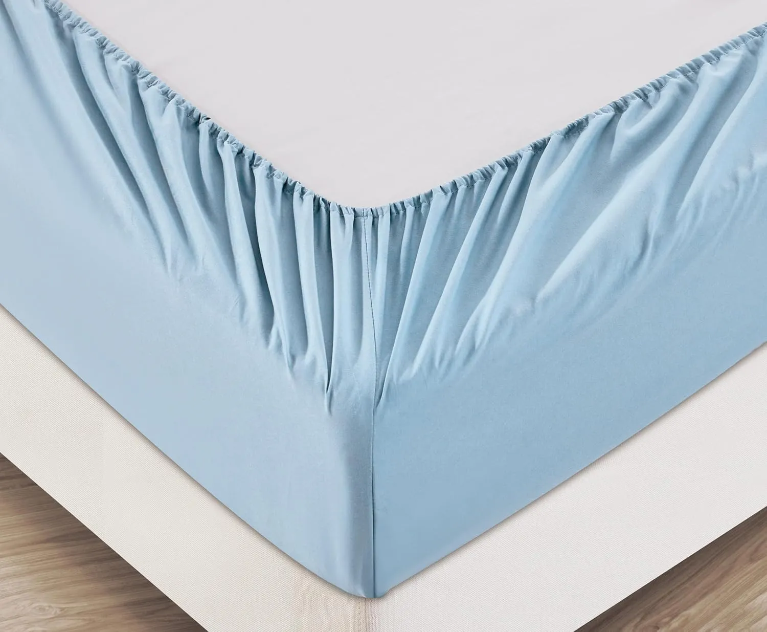 Chezmoi Collection 6-Piece Chambray Blue Sheet Set California King - Extra Soft Breathable Brushed Microfiber Bed Sheets with 15" Deep Pocket & 4 Pillowcases