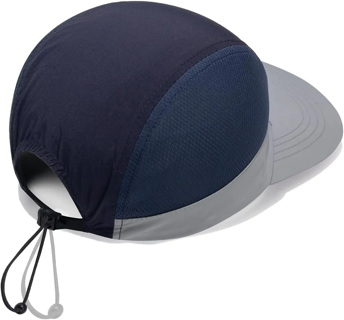 Clakllie Quick Dry 5 Panel Hat for Men Summer Mesh Baseball Cap Flat Brim Trucker Hats Breathable Golf Dad Hats Camping Hat