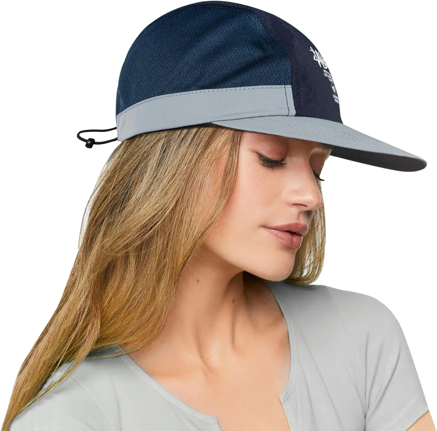 Clakllie Quick Dry 5 Panel Hat for Men Summer Mesh Baseball Cap Flat Brim Trucker Hats Breathable Golf Dad Hats Camping Hat