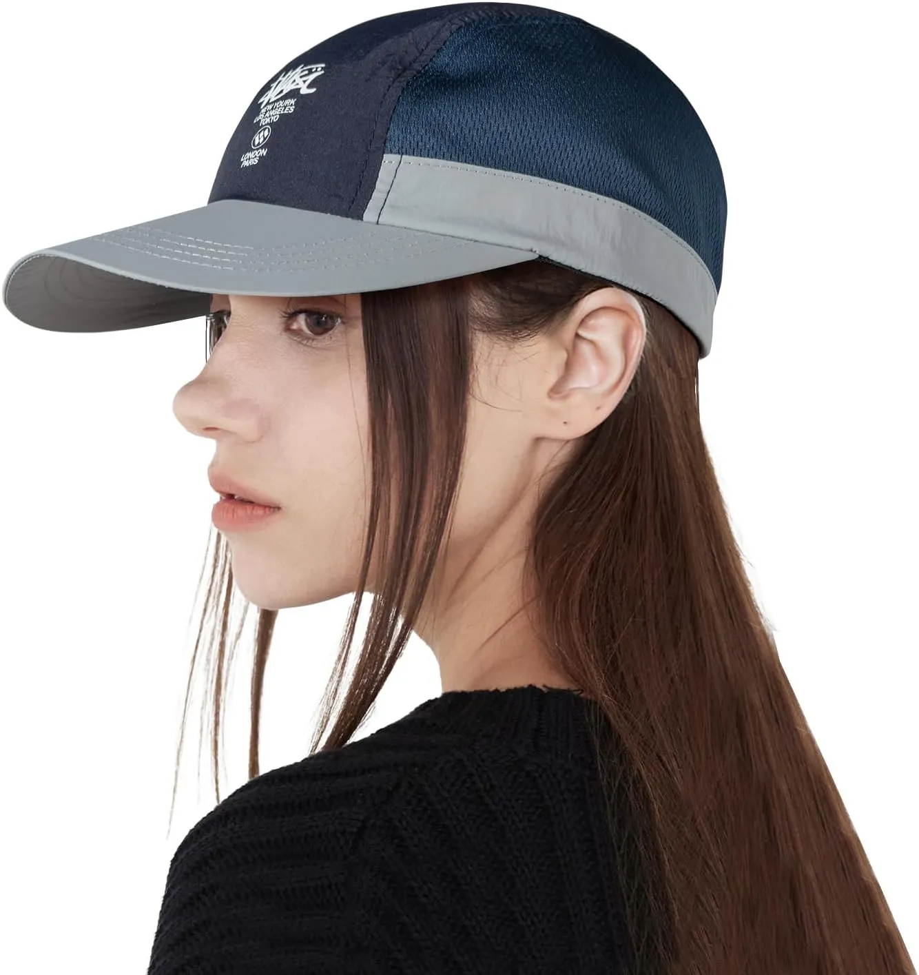 Clakllie Quick Dry 5 Panel Hat for Men Summer Mesh Baseball Cap Flat Brim Trucker Hats Breathable Golf Dad Hats Camping Hat