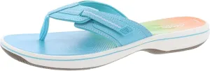 Clarks Cloudsteppers Womens Brinkley Jazz Flat Sandals Blue 10 Medium (B,M)
