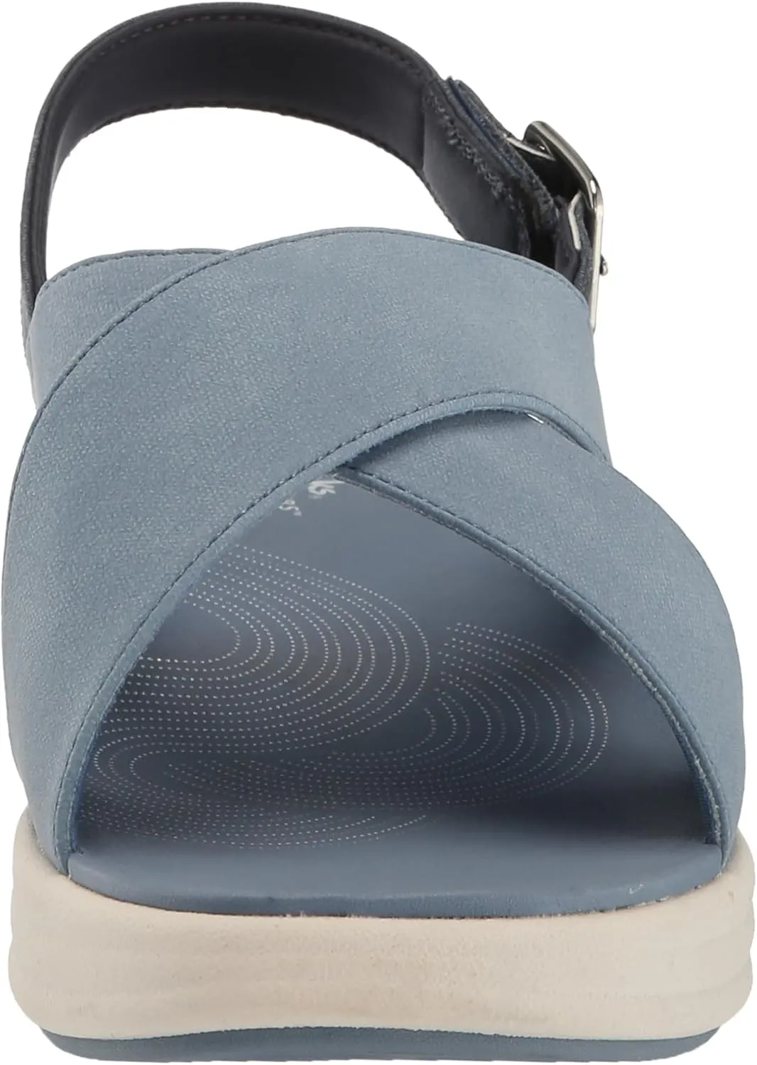Clarks Women's Drift Sun Wedge Sandal, Denim Synthetic, 6