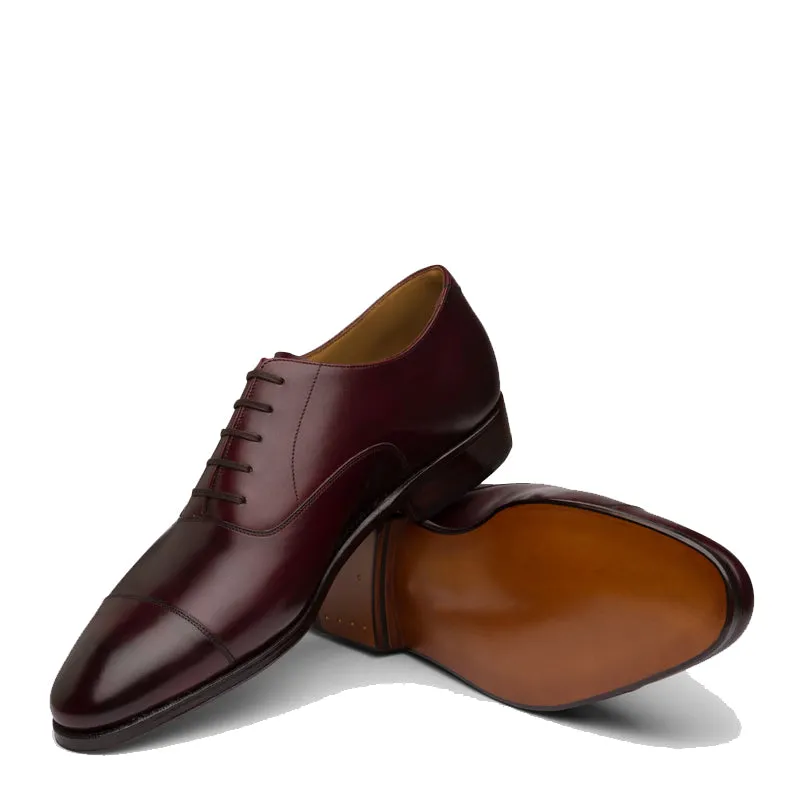 Classic Design Captoe Plain Leather Oxford Shoes