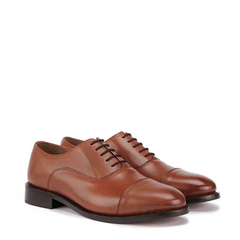 Classic Design Leather Cap-Toe Oxford Shoes