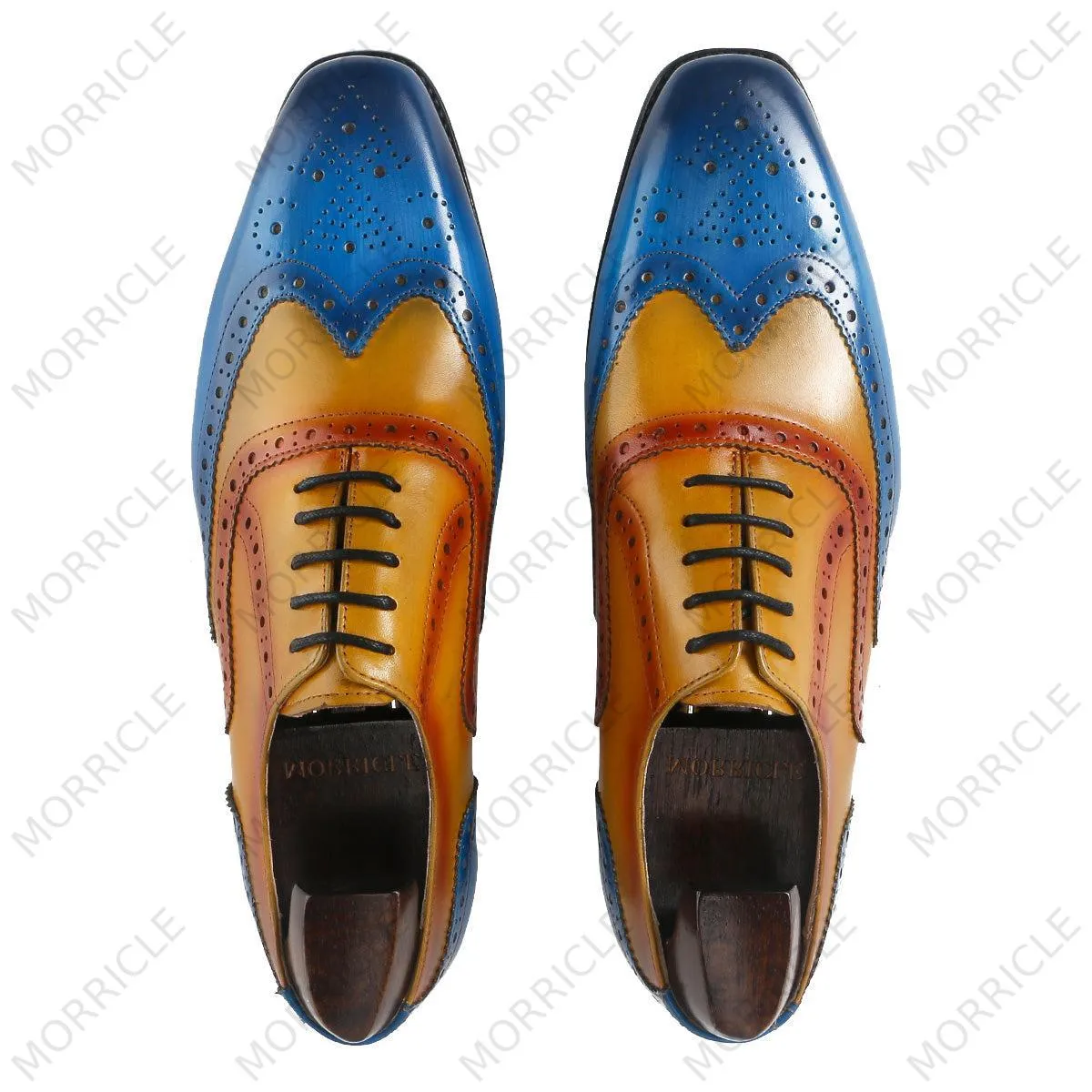 Classic Three Tone Brogue Oxford Shoes