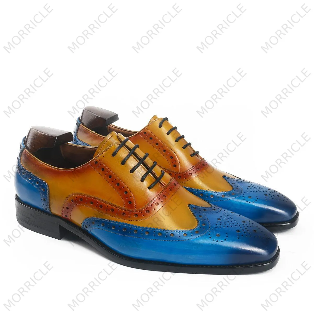 Classic Three Tone Brogue Oxford Shoes