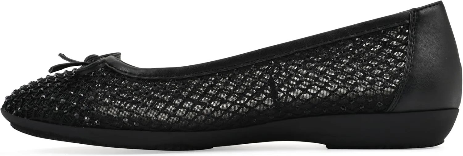 CLIFFS BY WHITE MOUNTAIN Women's Carlicia Cushioned Mesh Ballet Flat