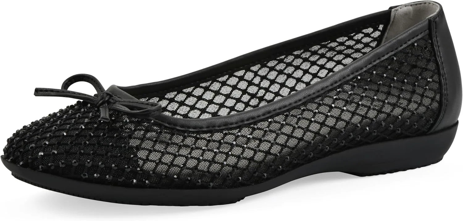 CLIFFS BY WHITE MOUNTAIN Women's Carlicia Cushioned Mesh Ballet Flat