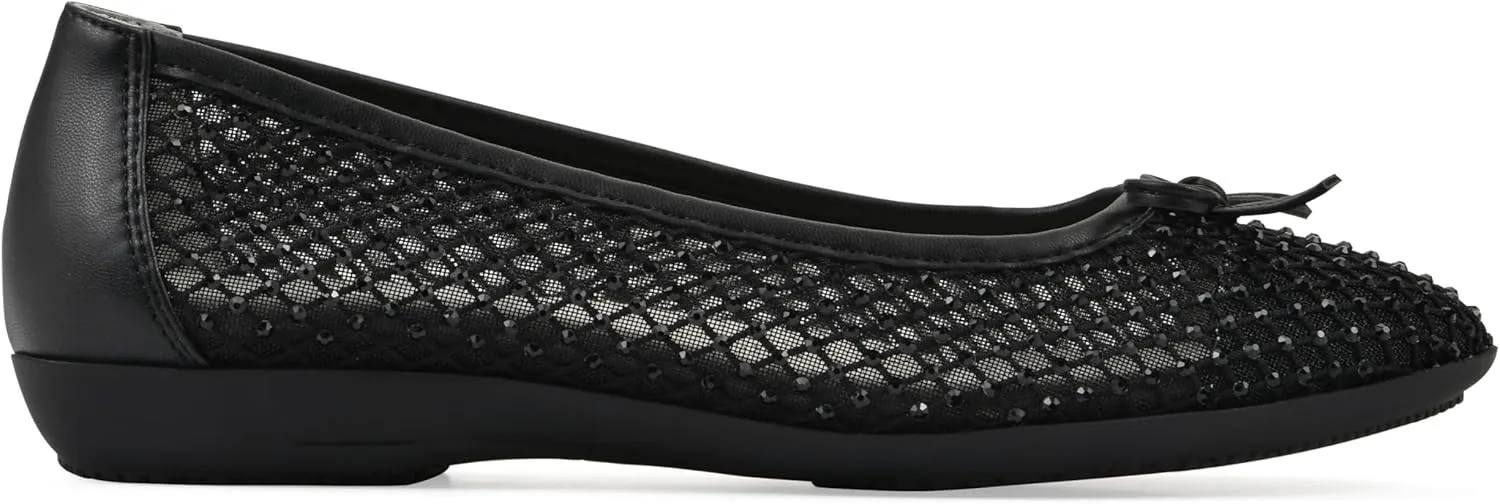 CLIFFS BY WHITE MOUNTAIN Women's Carlicia Cushioned Mesh Ballet Flat