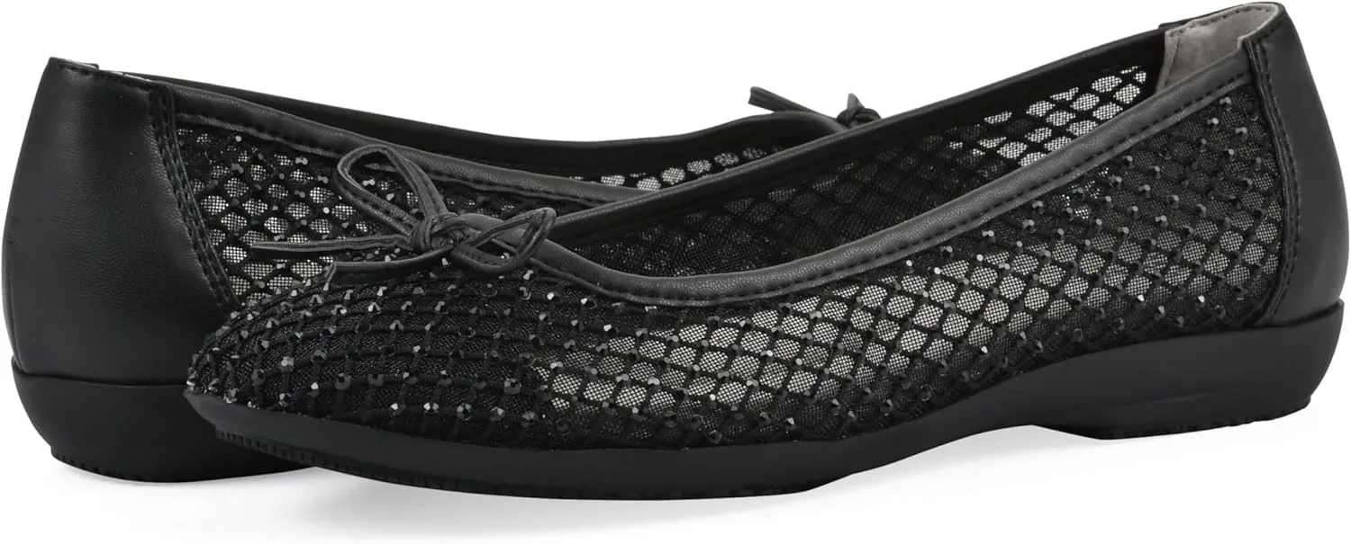 CLIFFS BY WHITE MOUNTAIN Women's Carlicia Cushioned Mesh Ballet Flat