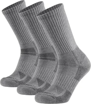 CLOSEMATE Mens Merino Wool Winter Thermal Crew Socks Cushioned Anti Blister Moisture Wicking for Hiking Sports 3 Pairs