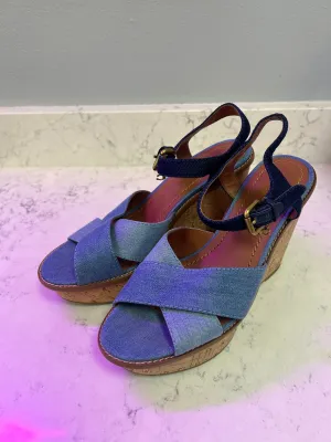 Coach "Cross Band High Wedge Sandal"