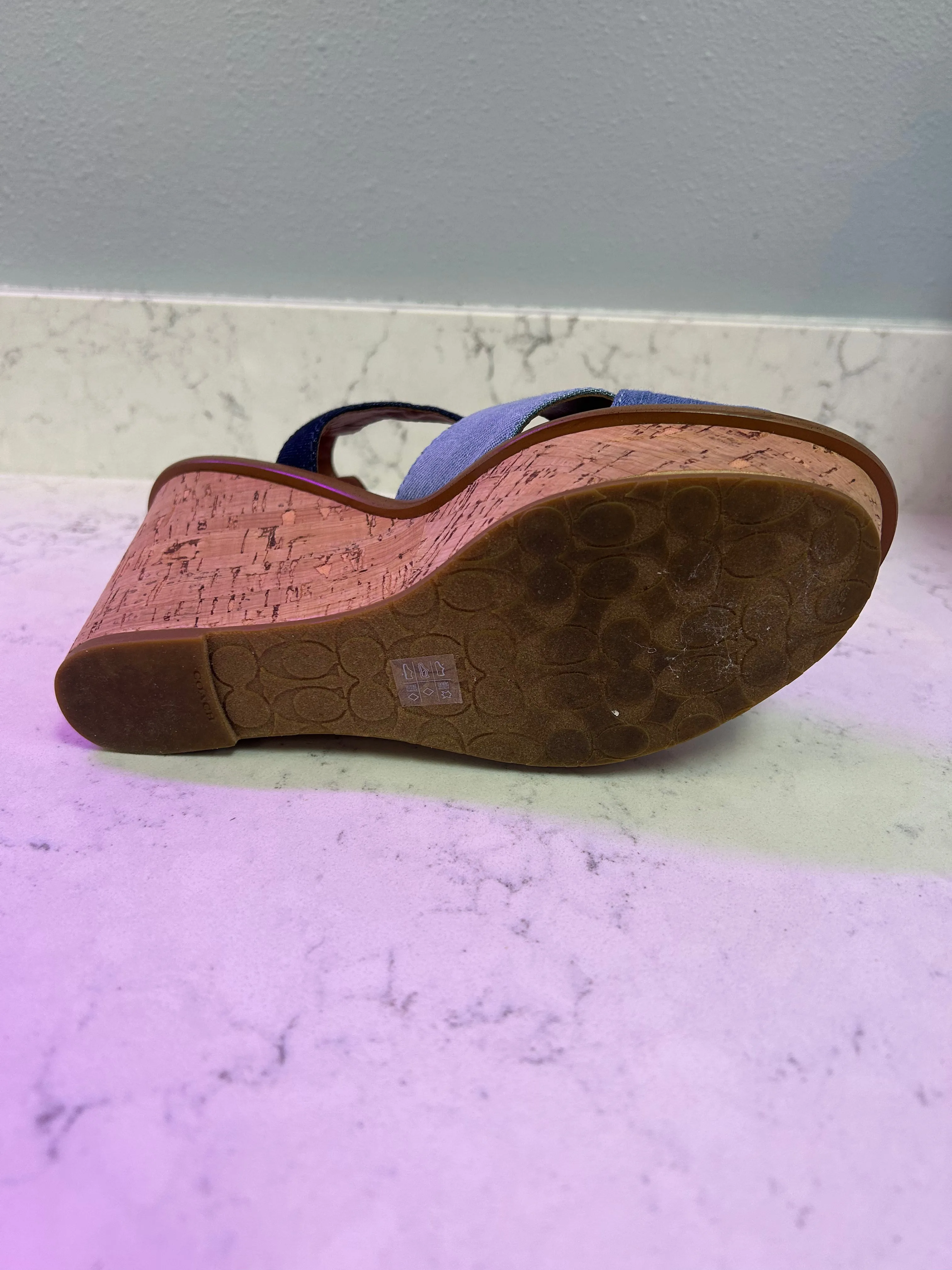 Coach "Cross Band High Wedge Sandal"