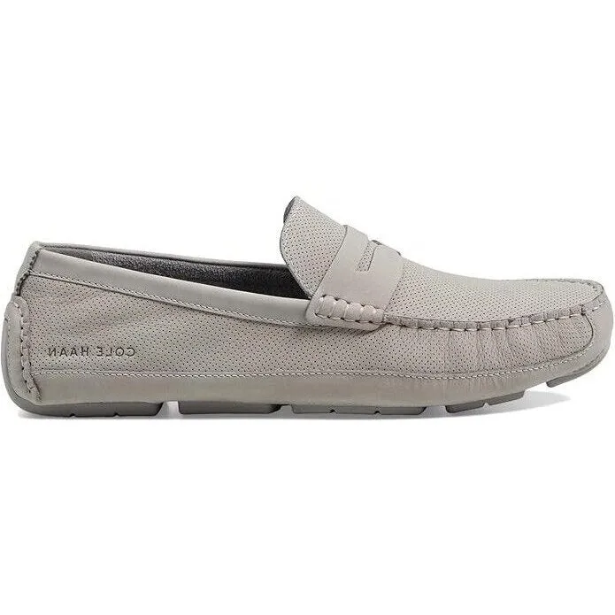 Cole Haan Men's Wyatt Penny Driver Sleet Nubuck Perf/Microchip C37262